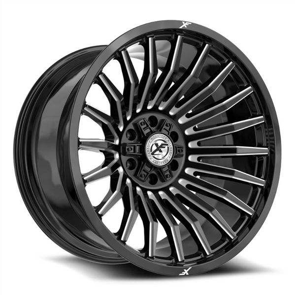 XF Off-Road XF-231 26x12 6x135 6x139.7 -44 Cb 106.4 Gloss Black & Milled