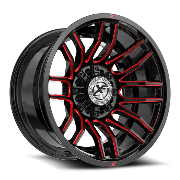 XF Off-Road XF-232 20x10 8x165.1 8x180 -12 Cb 125.2 Gloss Black & Red Milled