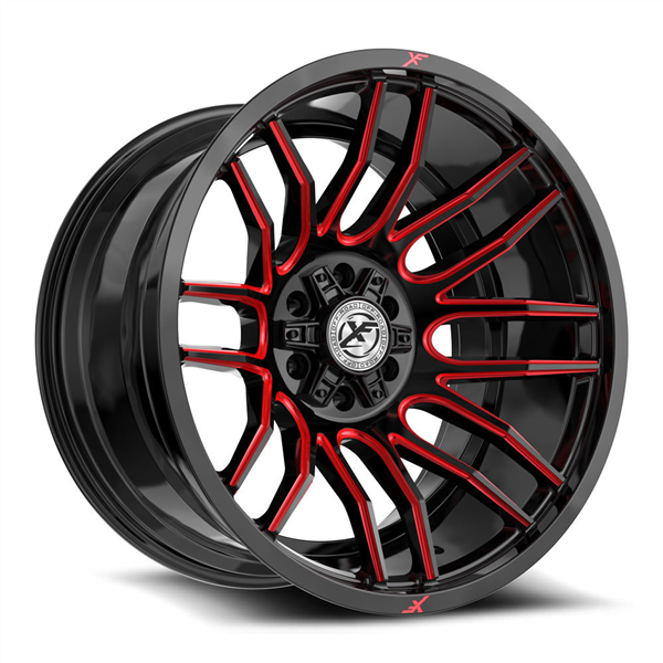 XF Off-Road XF-232 20x9 6x135 6x139.7 +12 Cb 106.4 Gloss Black & Red Milled