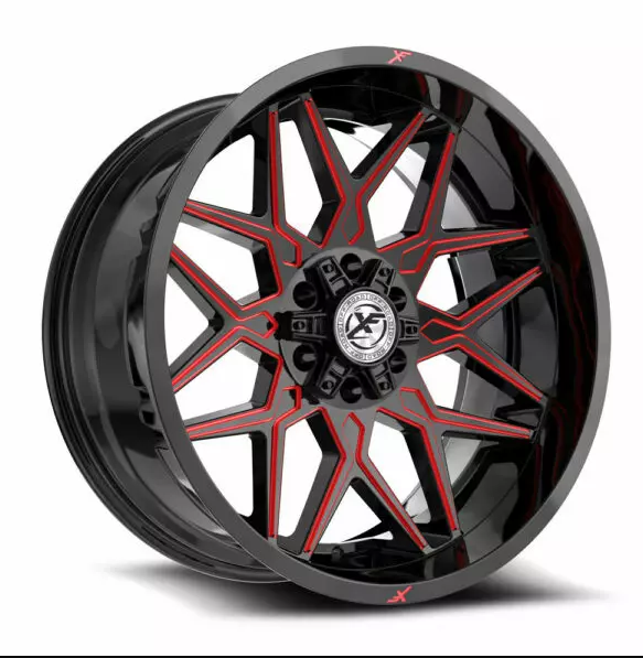 XF Off-Road XF-238 17x9 6x135 6x139.7 0 Cb 106.4 Gloss Black & Red Milled