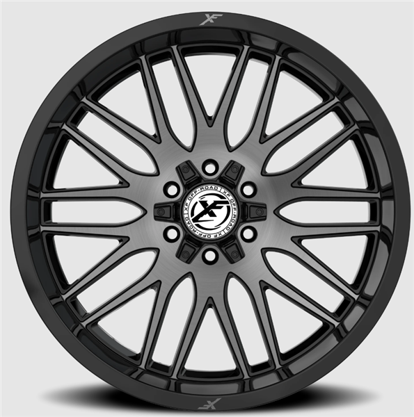 XF Off-Road XF-240 17x9 6x135 6x139.7 +12 Cb 106.4 Gloss Black & Brushed Double Dark Tint